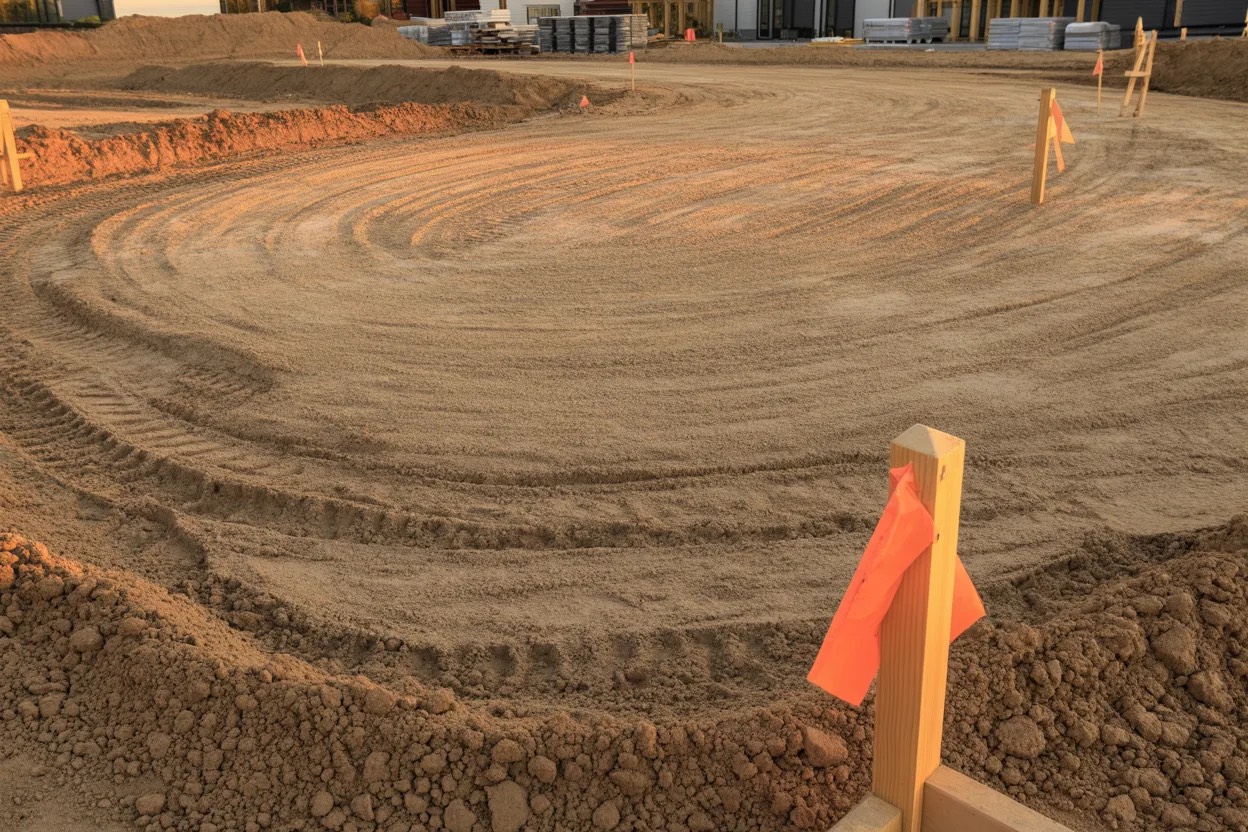 Landscape grading residential property