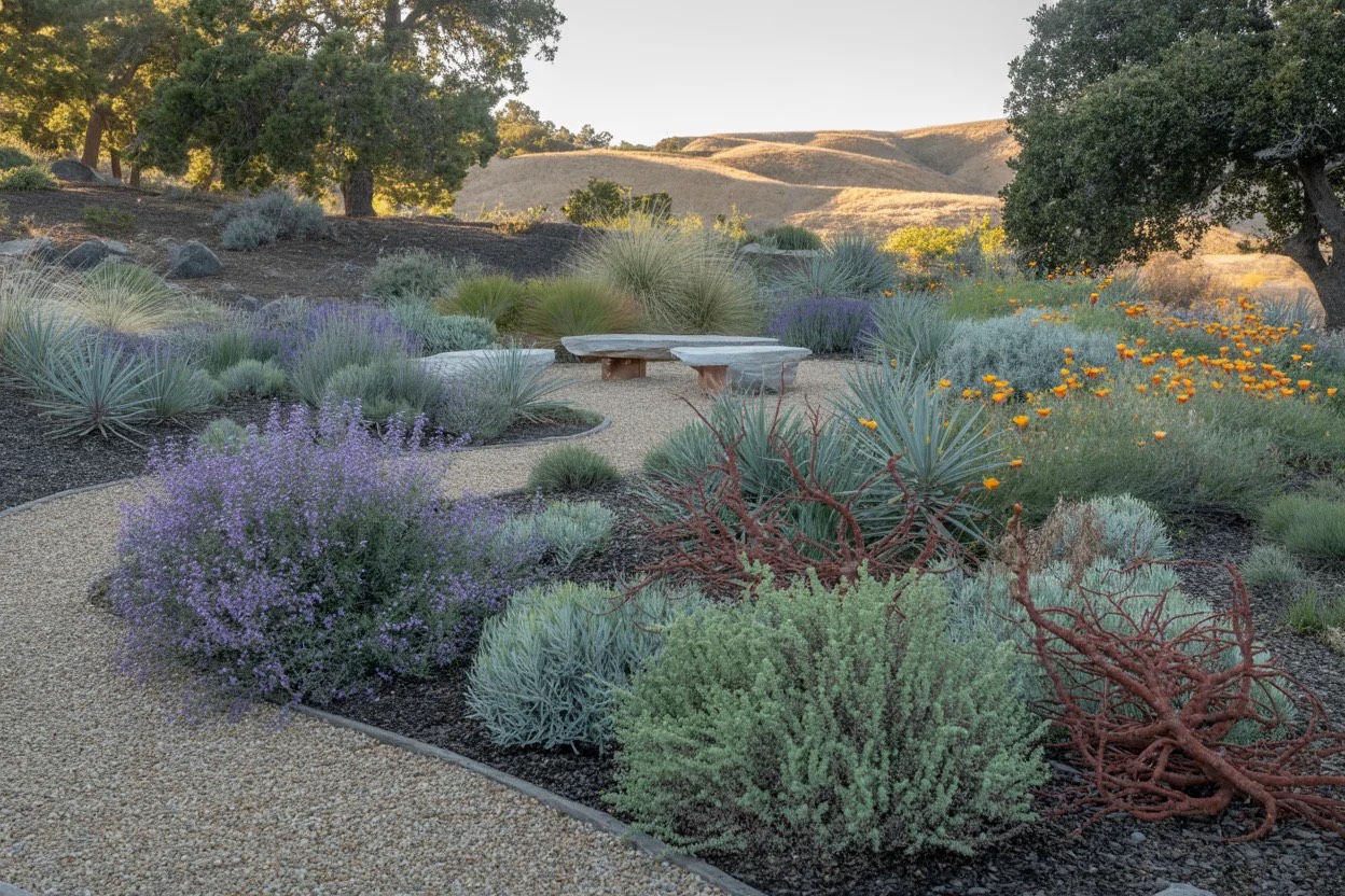 Landscape planting installation Northern California