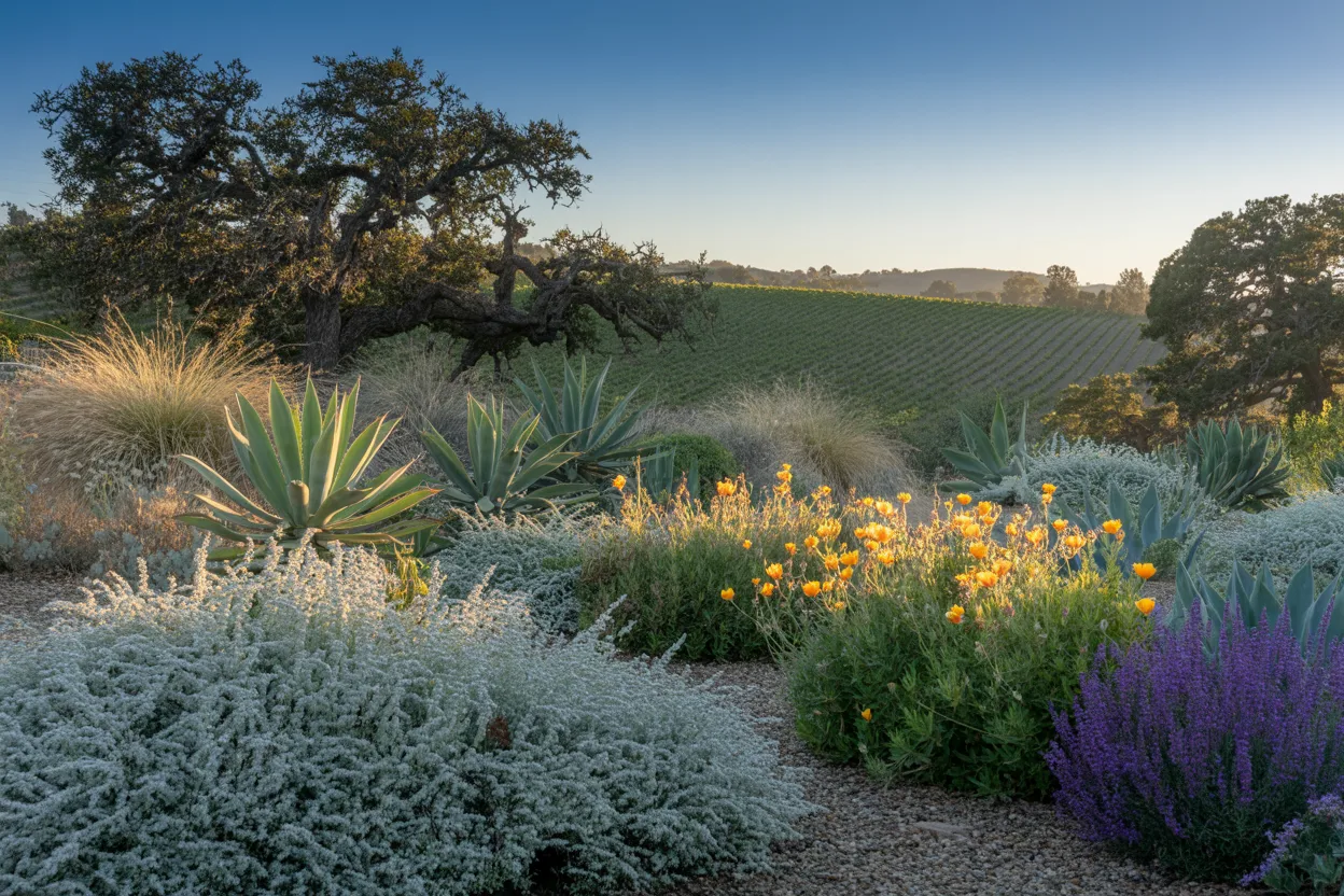 Drought tolerant planting in Northern California