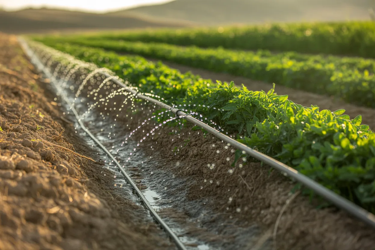 Drip irrigation keeping plants healthy