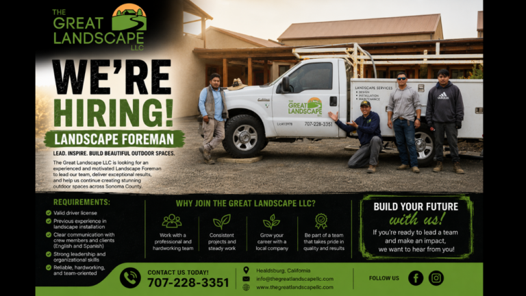Landscape  Foreman  Job in Healdsburg, CA